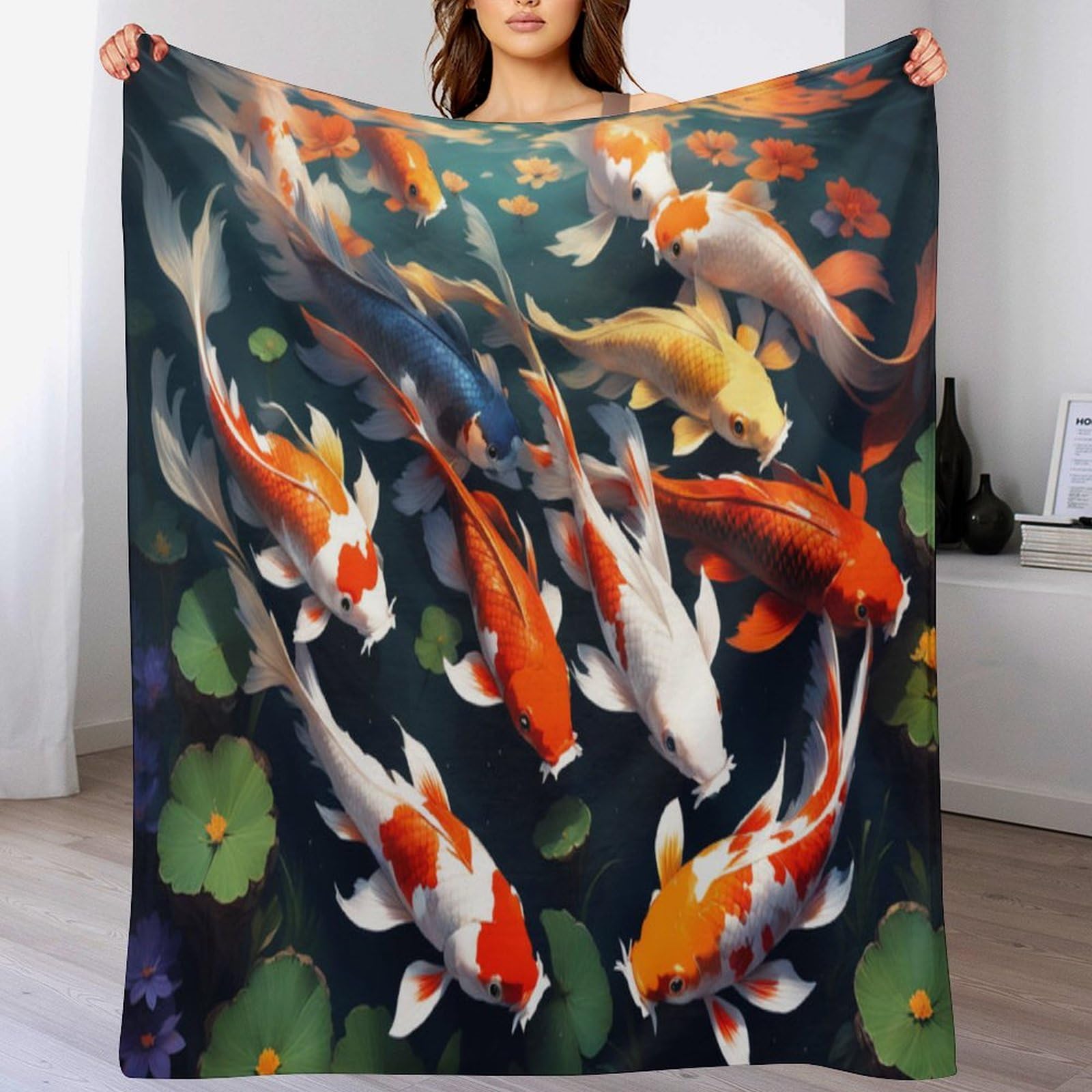 Couverture poisson 3D en flanelle chaude pour enfants et adultes