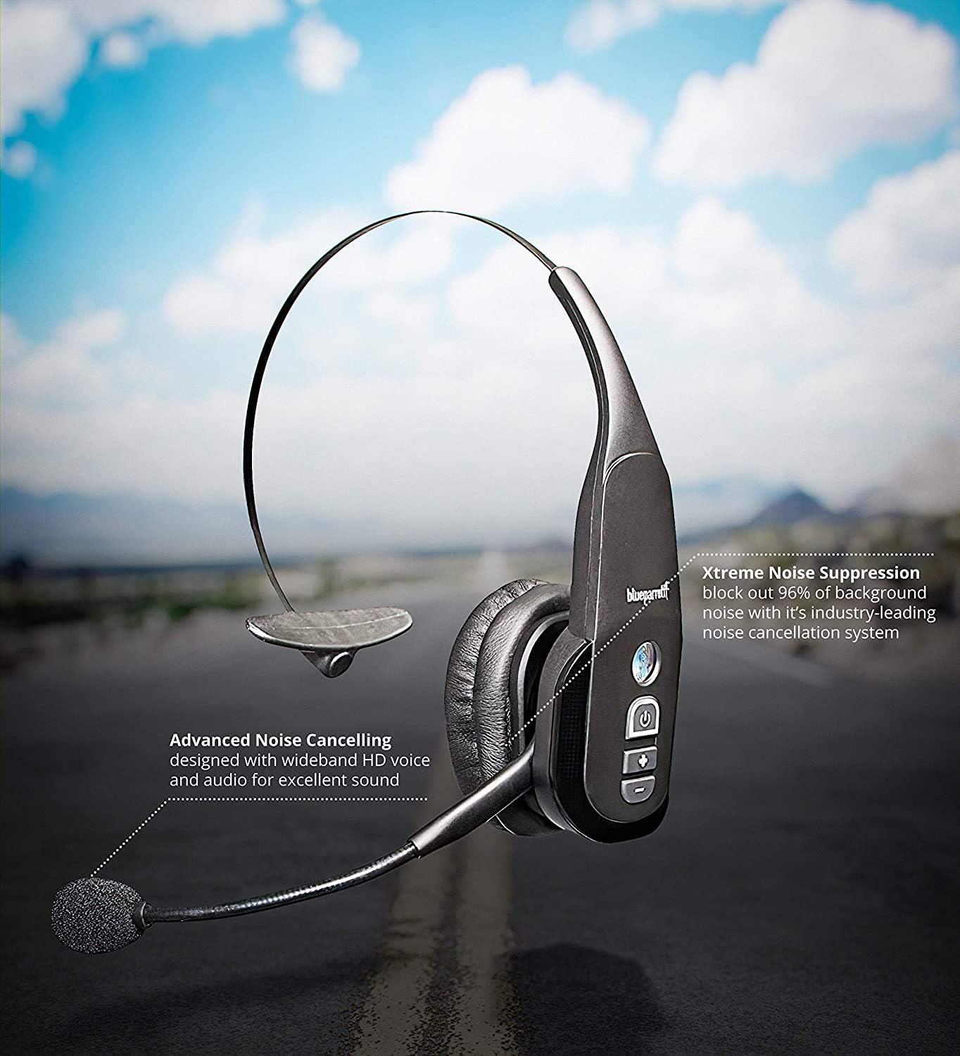 VXI BlueParrott B350-XT Bluetooth Headset Bundle with AC Power Supply and Car Charger