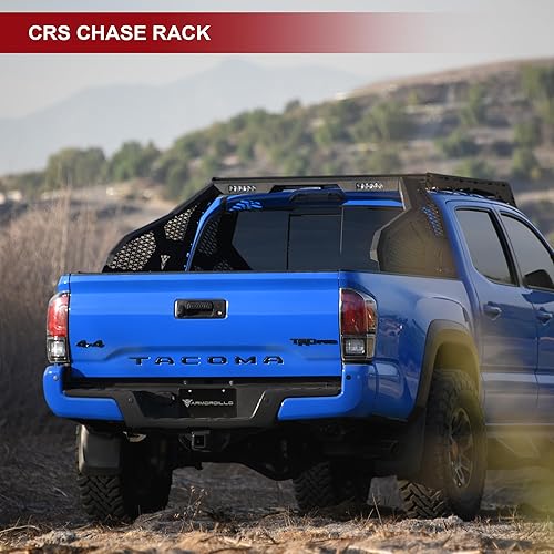 Miniatura 7 de Armordillo CR-S 8707814 Barra estabilizadora y portaequipajes para camionetas de tamaño completo de 1/2 ton, 2 lámparas de luz led, malla, negro