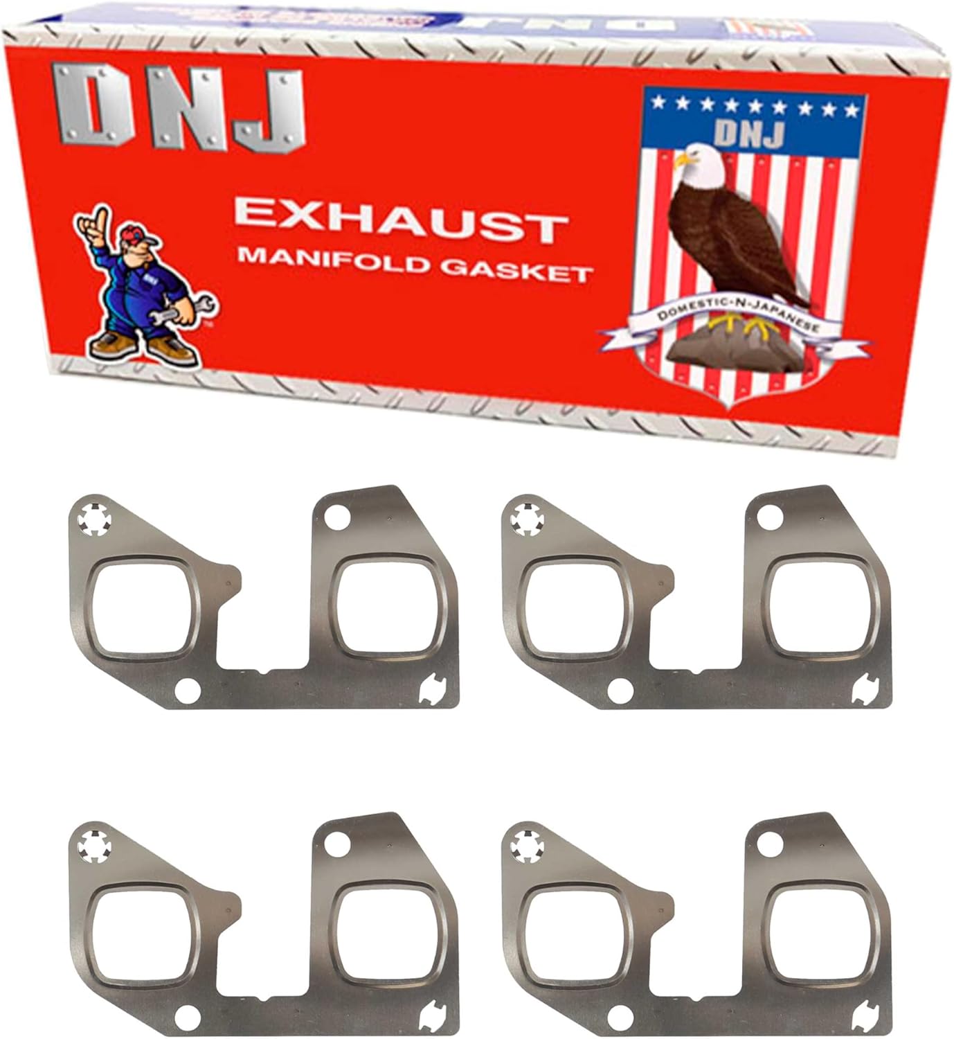 DNJ EG4224 Exhaust Manifold Gasket Set for 2010-2022 Ford E-350 Super Duty, E-450 Super Duty, F-150 6.2L V8 16V SOHC 6210cc