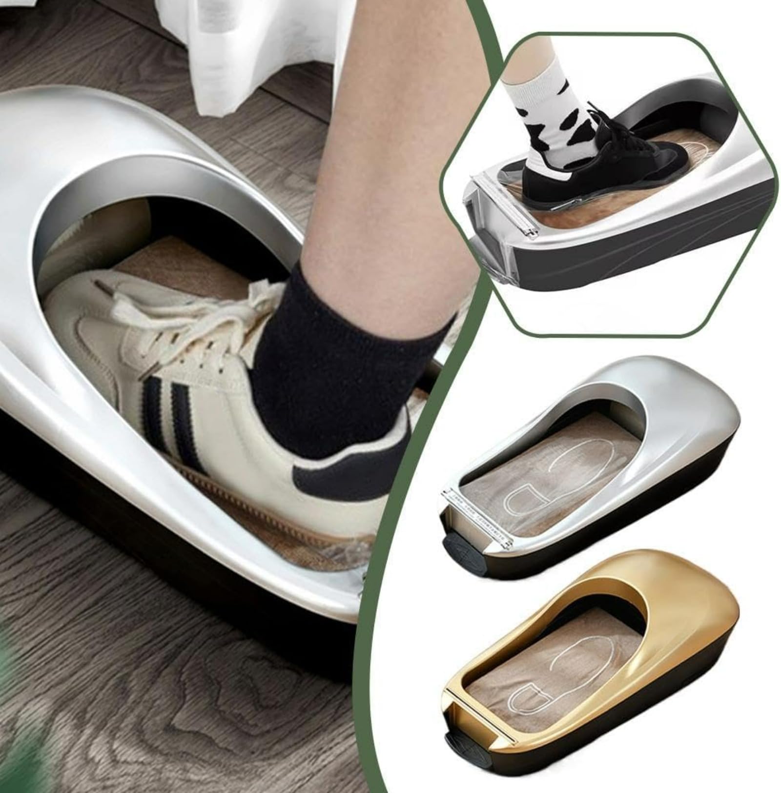 Dispensador automático de cubiertas de zapatos, máquina desechable para cubrir zapatos con rollos de repuesto para el hogar y la oficina