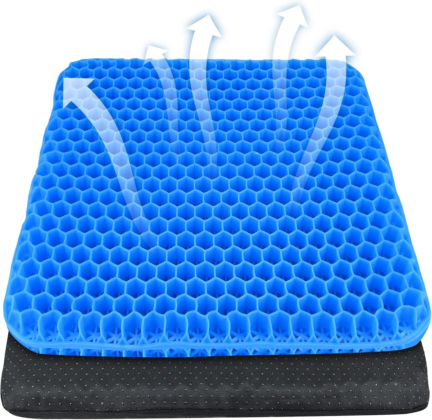 TIOKLSV Breathable Seat Cushion for Volvo XC60 XC90 XC40 XC70 S60L C30 S80 S90 V50 V60,Double Thick Big seat Cushion Cool Gel Honeycomb Design