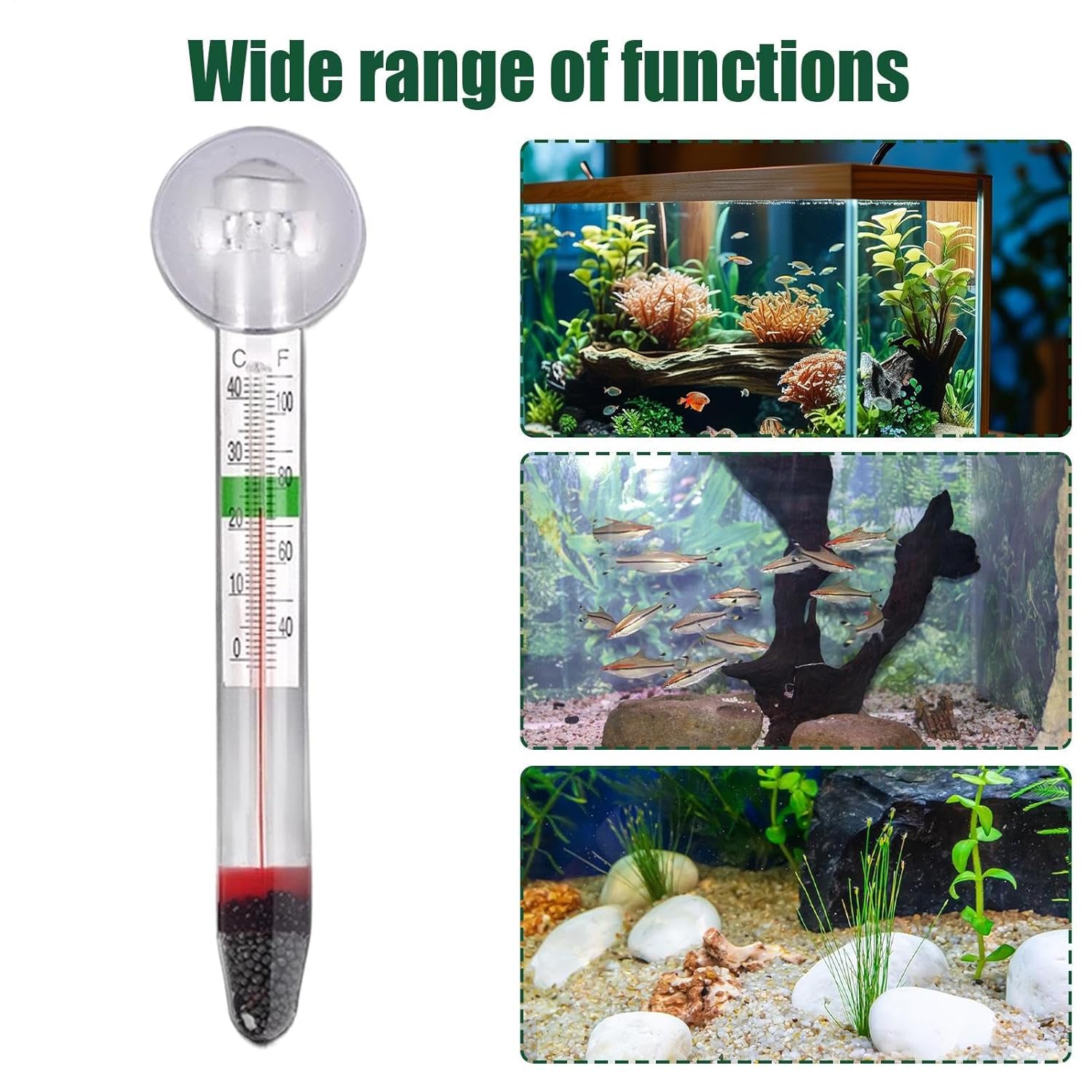 Water Thermometers | Digital Thermometers for Fish Tank,High-Precision Tester with Clear Easy-to-Read Design for Freshwater Saltwater Reptile Environments - Image 4