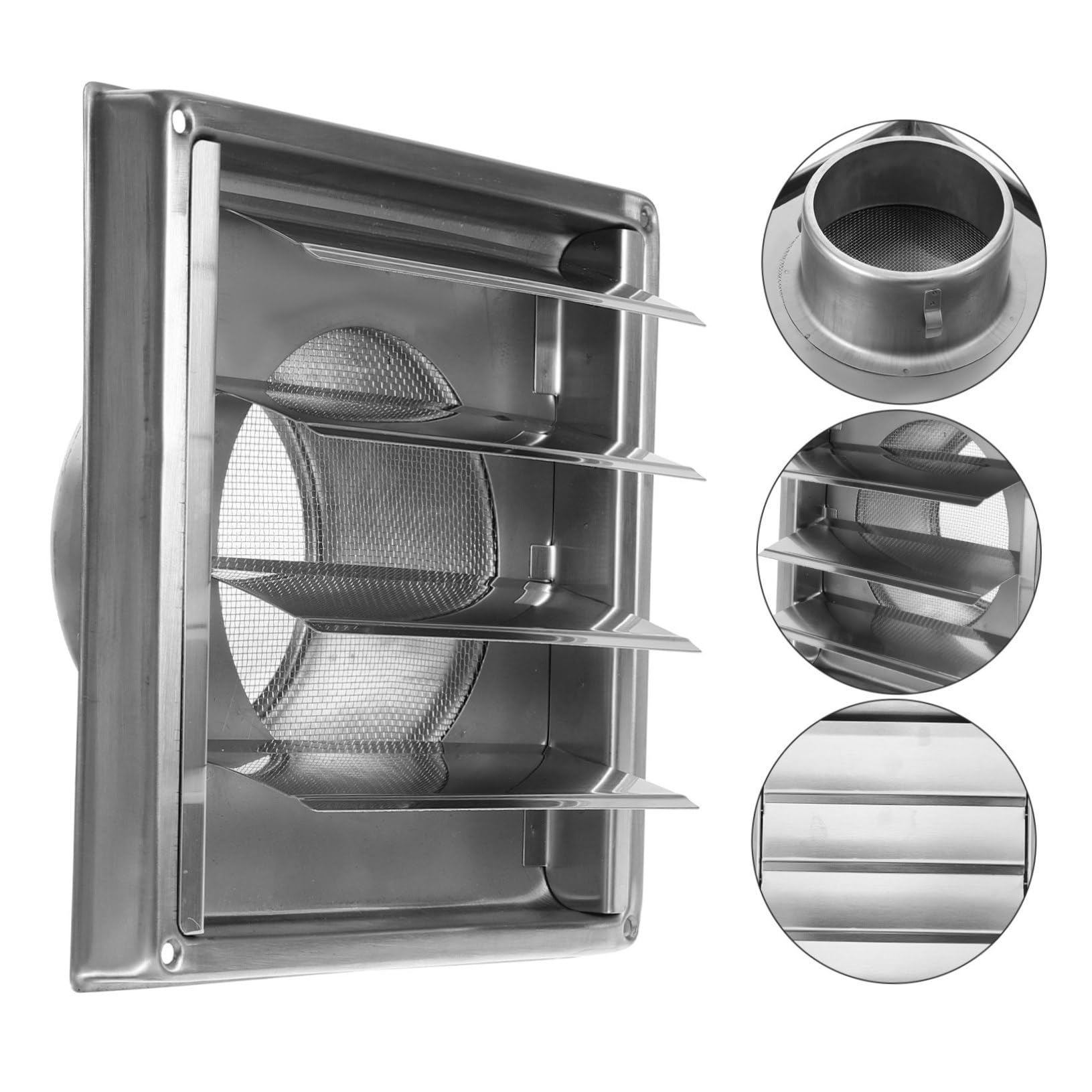 de Ventilación para Pared Exterior Inoxidable Rejilla Cuadrada para de Aire Diseño Práctico y Fácil Instalación Adecuada para Ventilación y Baños