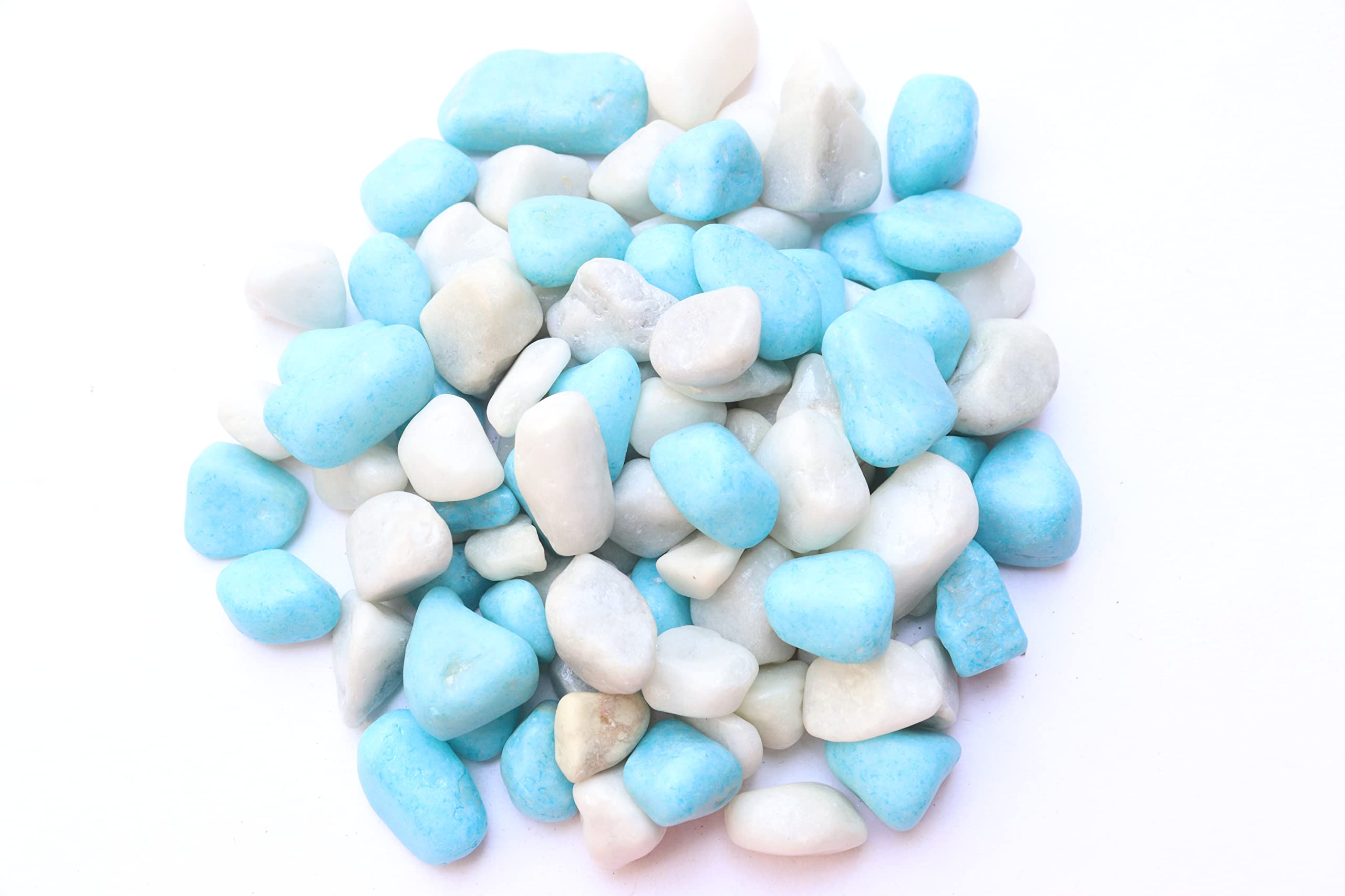 Seawave Creatures Multi-Color Mixed Decorative Stones & Pebbles Colorful for Garden Vase Fillers Aquarium Table Décor Fountain Decoration (500g, Sky Blue & White) (B0BGS8VHGV) Amazon Price History, Amazon Price Tracker