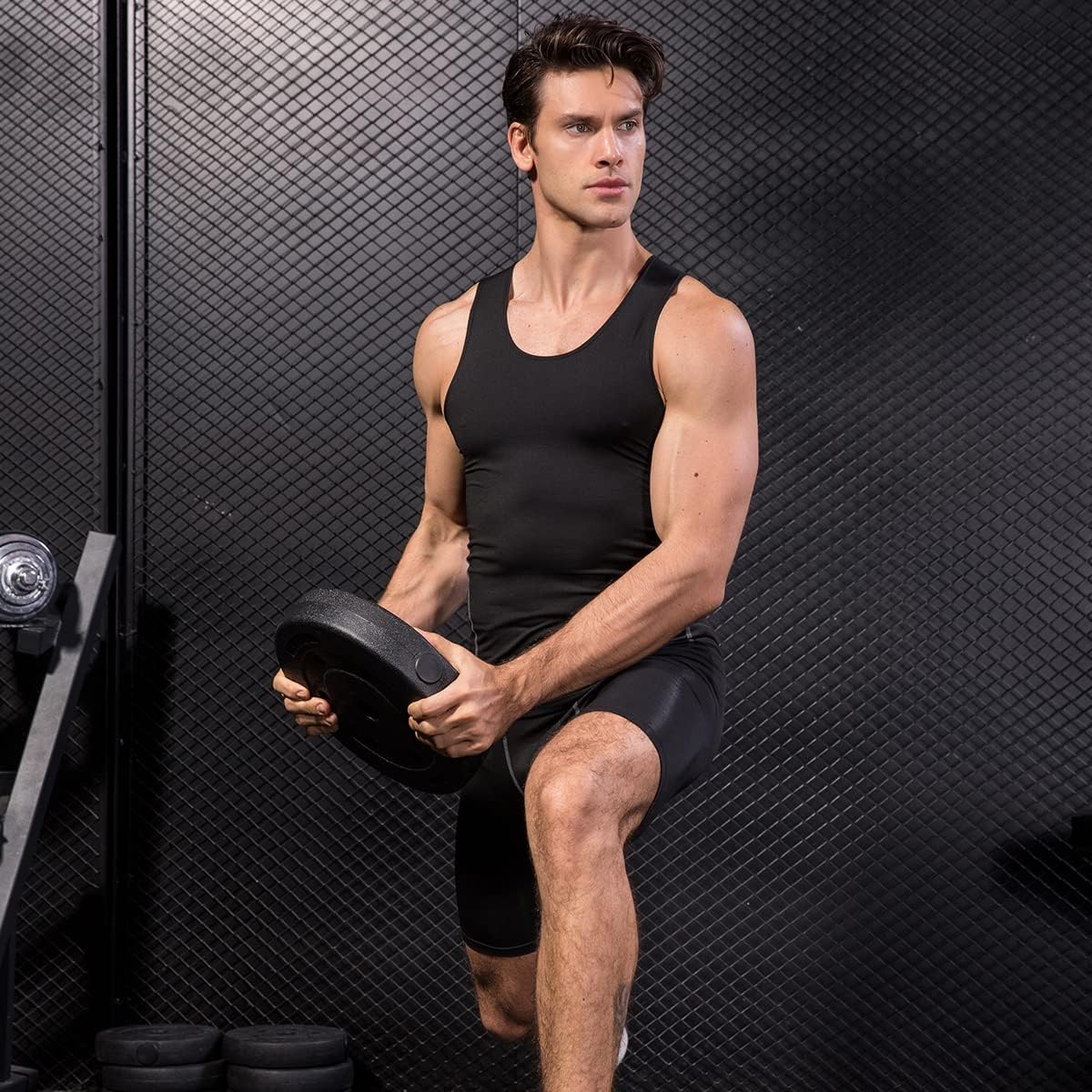 YEL Compression Tank Top for Men Bodybuilding Gym Athletic Tight Undershirts Workout Tops - Image 3