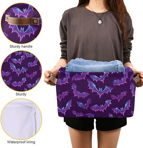 Miniatura 133 de senya Cesta de almacenamiento de Pascua con asas, huevos de Pascua, tela de conejo, contenedores de almacenamiento plegables para almacenamiento, 15