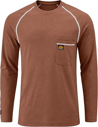 WORKWEYA FR Shirts Flame Resistant Shirt 6.5oz Mens NFPA 2112/CAT2 Long Sleeve Shirt