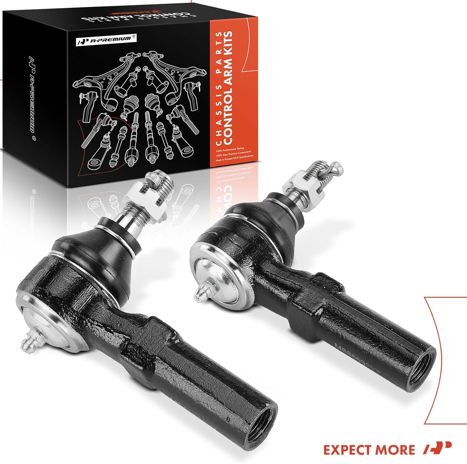 A-Premium 2 x Front Outer Tie Rod Ends, Compatible with Toyota Corolla 2009-2019, Matrix 2009-2013