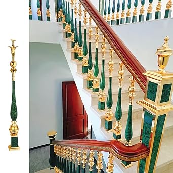 Balusters Spindle for Stairway,Metal Railing Column,Indoor Staircases Aluminum Alloy PostGreen,10 Pack