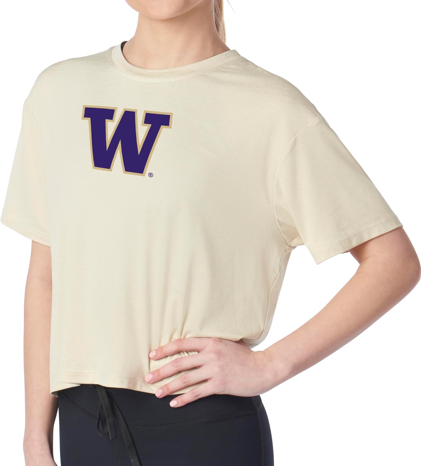 NCAA Boxy Short Sleeve Tee Shirt for Women and Girls, Comfy Casual Top