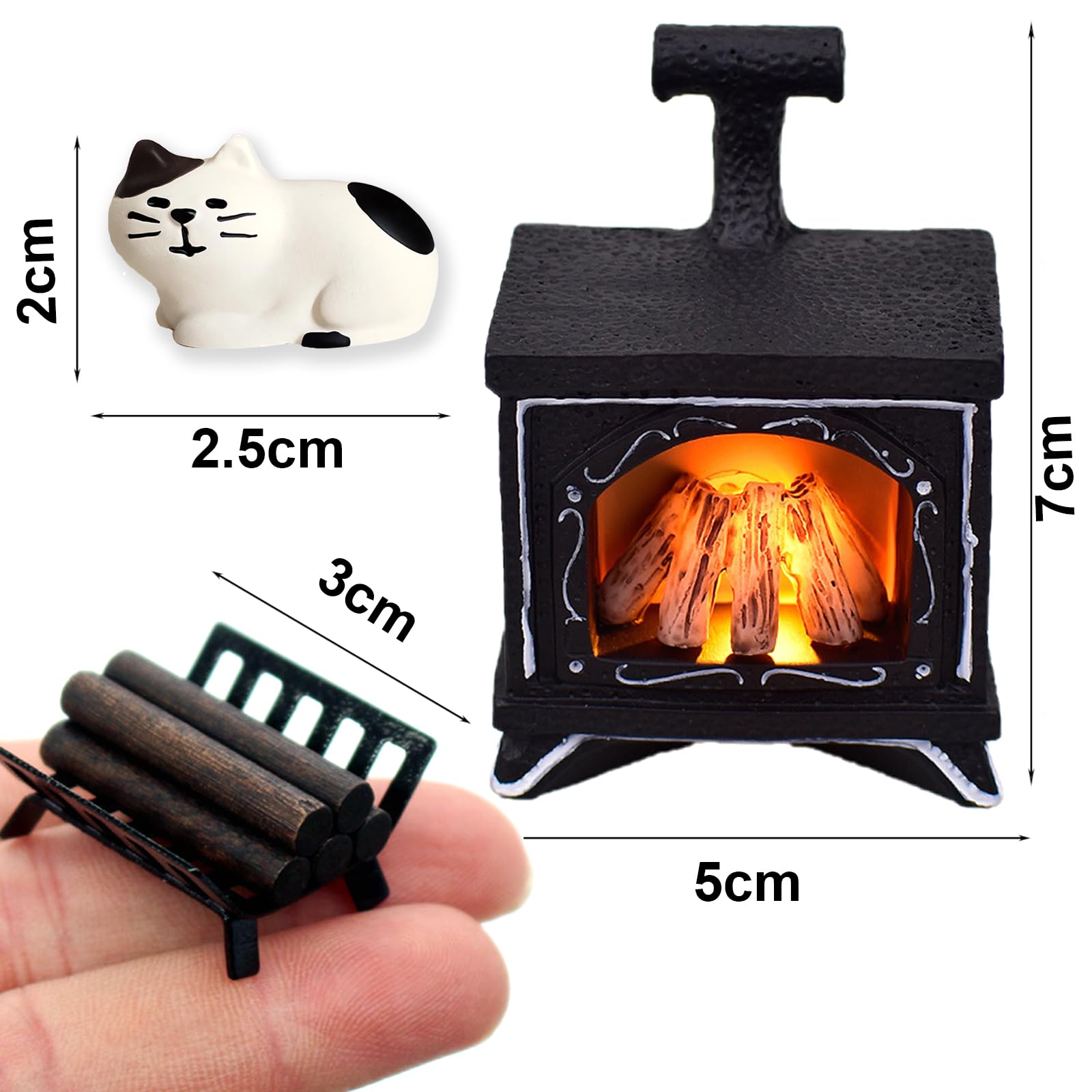 Mini Feu De Camp LED – Décoration Maison De Poupée 1:12 – Accessoire Noël, Jardin Féerique, Crèche - 3