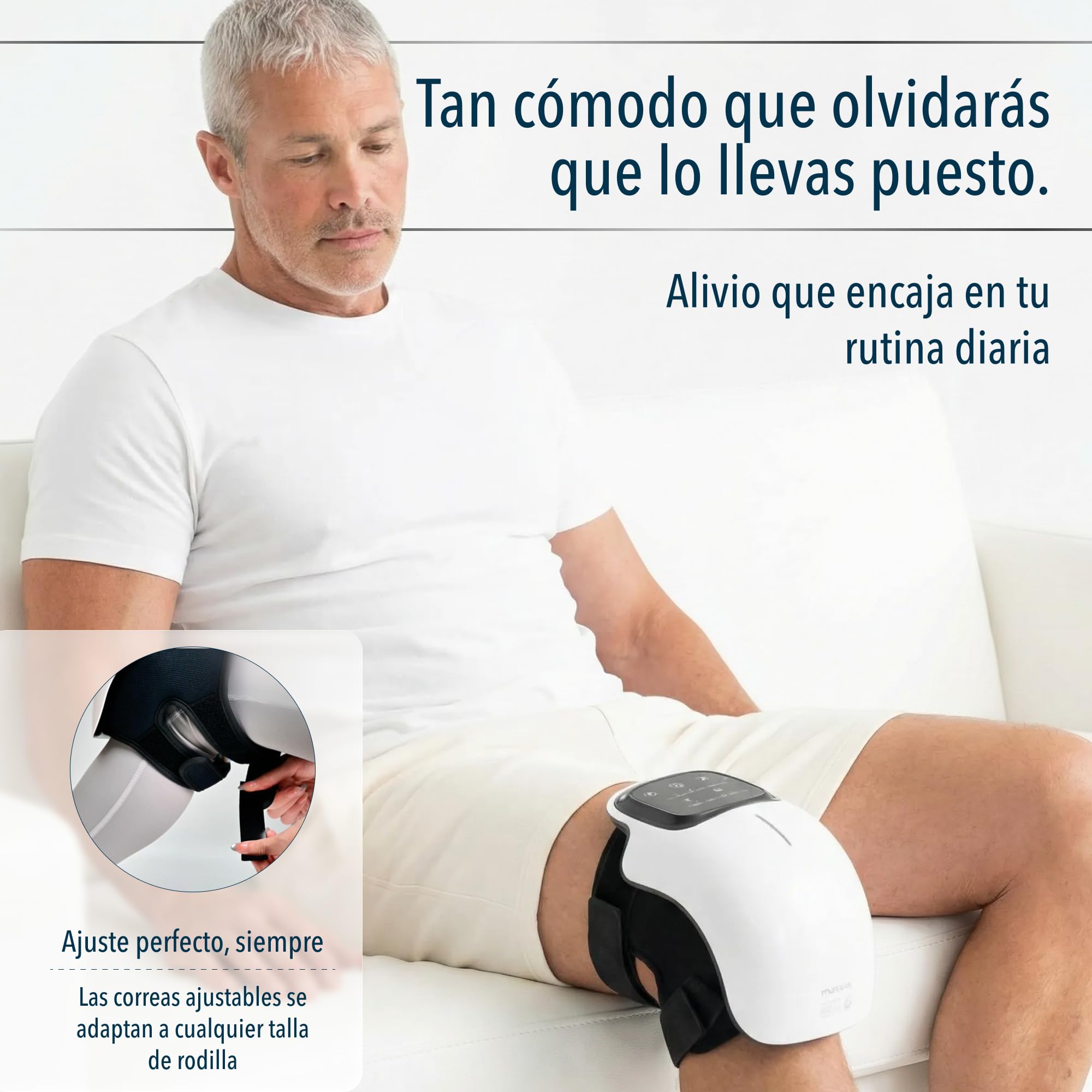 FORTHiQ Masajeador de Rodilla Inalámbrico, Alivio del Dolor Articular por Infrarrojos de Calor Profundo, Terapia con Láser y Vibración, para la Artritis, Tirón de Ligamentos y Lesiones Musculares