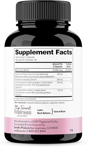 Miniatura 5 de Sandhu's Beauty5 cápsulas, 60 cápsulas vegetarianas, 30 porciones, suplemento para el cuidado de la piel, suplemento para el cabello, la piel y las