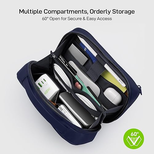 Miniatura 2 de EPICKA Organizador de electrónica - Bolsa organizadora de cables para accesorios de viaje, bolsa de tecnología para cables, cargador, adaptador,