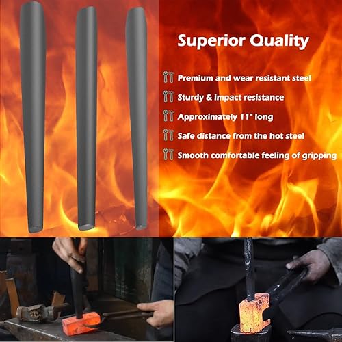 Miniatura 5 de Blacksmith Knifemakers Tomahawk, juego de herramientas de deriva de martillo grande y hacha de ratón (3 piezas)