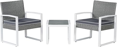 JONATHAN Y LVG1101A-3SET Selby - Juego de 3 piezas moderno de mimbre sintético costero para exteriores para conversación de mediados de siglo,