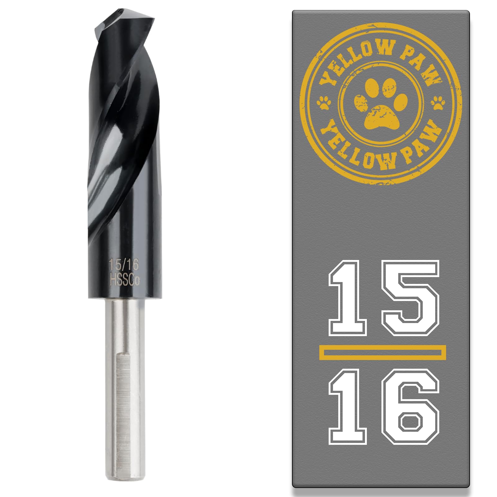 15/16 Inch Drill Bit for Metal - Industrial Grade M35 Cobalt Titanium Aluminum Nitrite - 15/16" Diameter & Total Length of 6" with Working Length of 3