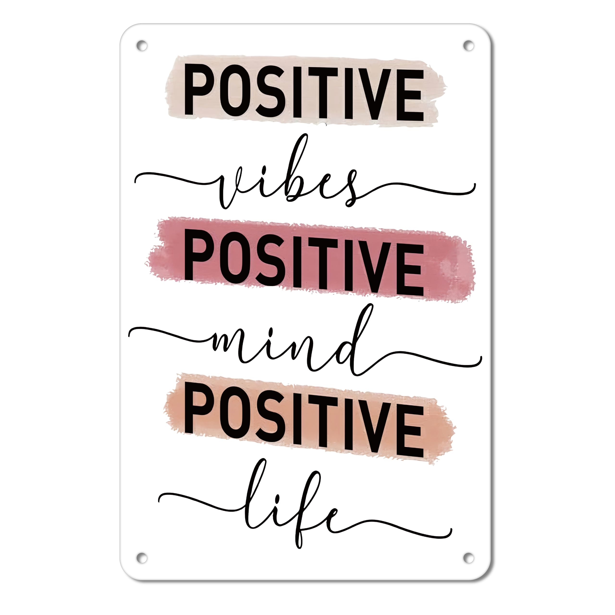 Metallschild mit Spruch 30x20 cm – Vintage Blechschild mit positiven Sprüchen – Retro Metallschild Wanddeko für Wohnzimmer, Küche & Büro – Motivationsschild Geschenkidee – BERLIG