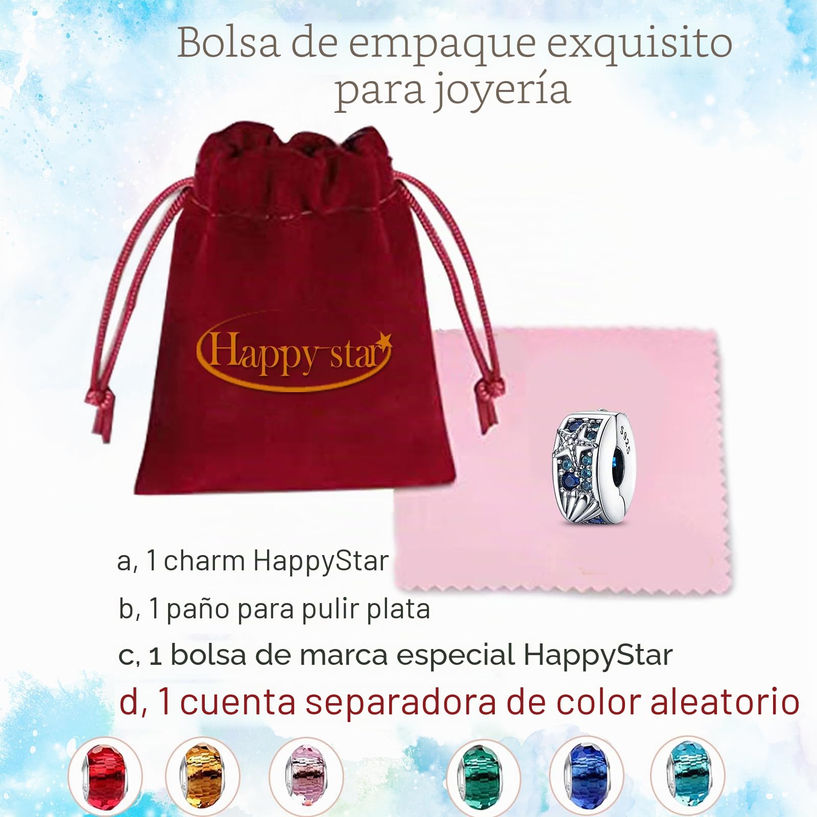 HappyStar 925 Sterling Silver Charms， Regalos para mamá, I LOVE MOM abalorios para pulseras Charms para Señoras Apto para Pandora y europeos pulseras y collares （Con perlas de aislamiento）