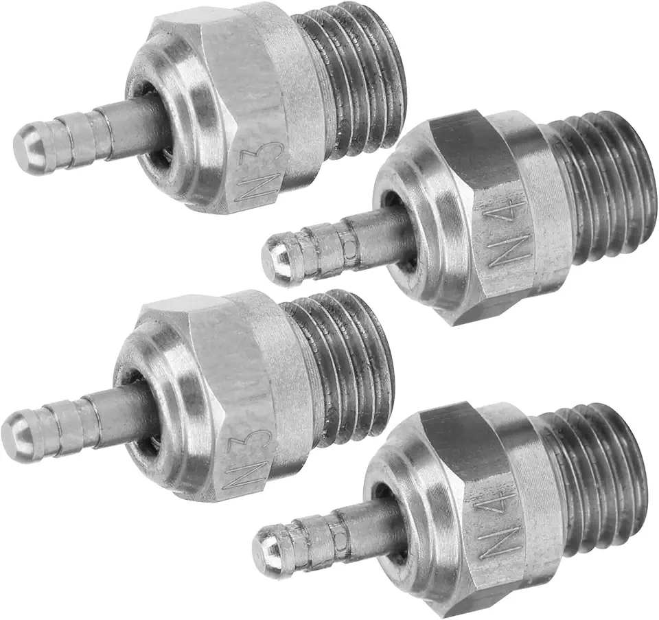 Generic Kit de Vela de Ignição N3 N4, Plugue de Ignição de Aço de para Motor Redcat Hsp Metanol, Conjunto de 4 Peças para Carros de Combustível Metanol 5%-40%