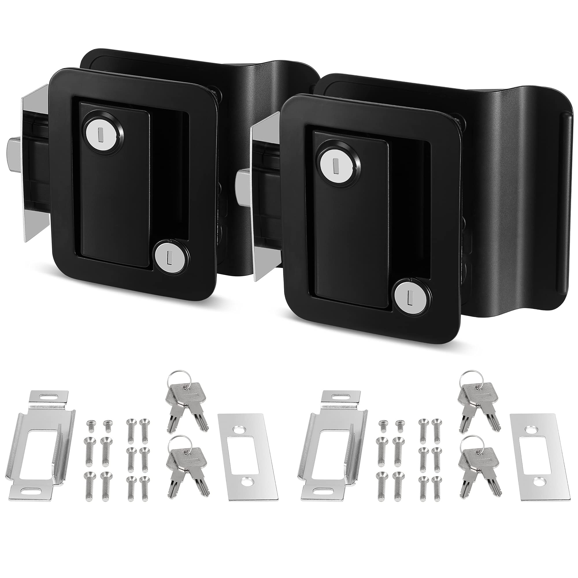 Buy Kohree RV Travel Trailer Entry Door Lock, 2 Pack Polar Black Camper