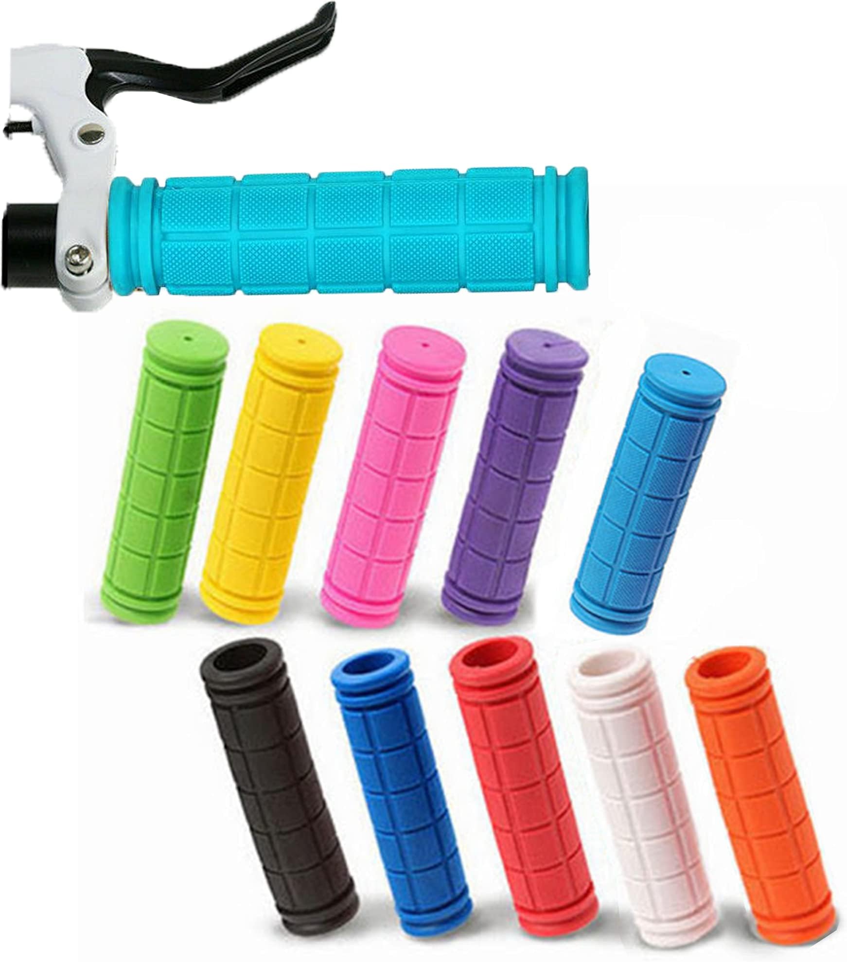 Botanique Handlebar Grips, Non-Slip Soft Rubber Cycling Grips, Waterproof for MTB BMX Cycle Road Mountain Bike Cycling Bicycle Multi Coloured (1 Pair)