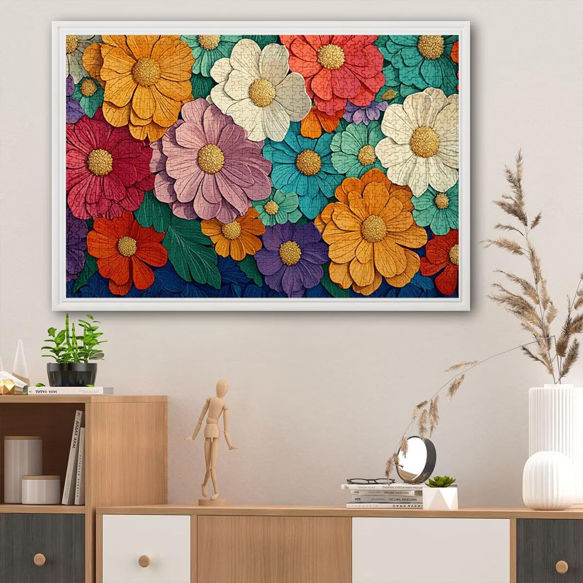 Puzzle 2000 sztuk kwiat dla dorosłych, abstrakcyjne drewniane puzzle dla dorosłych, trudne drewniane łamigłówki, rodzinne gry edukacyjne, łamigłówki z pudełkiem na prezenty dekoracje do domu, prezent
