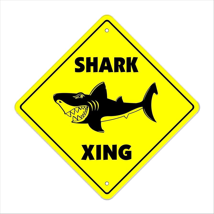 Amazon.co.jp: Shark Crossing Sign Zone Xing | 屋内/屋外 | 高