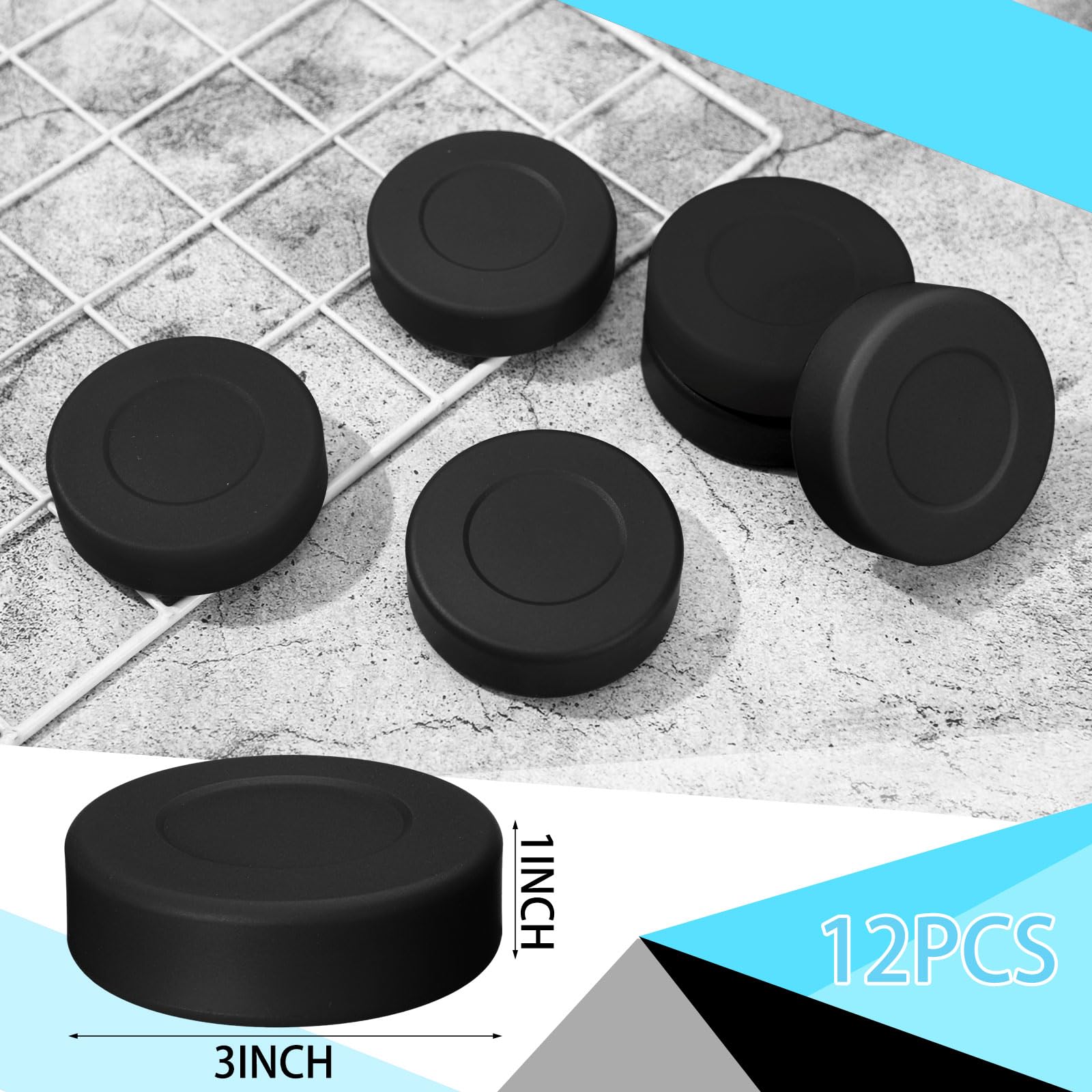 RoundFunny Verschiedene Eishockey-Pucks, Durchmesser 7,6 cm, Dicke 2,5 cm, leichte Hartplastik-Pucks zum Üben und klassisches Training, Straßenhockey-Puckbälle für den Innenbereich