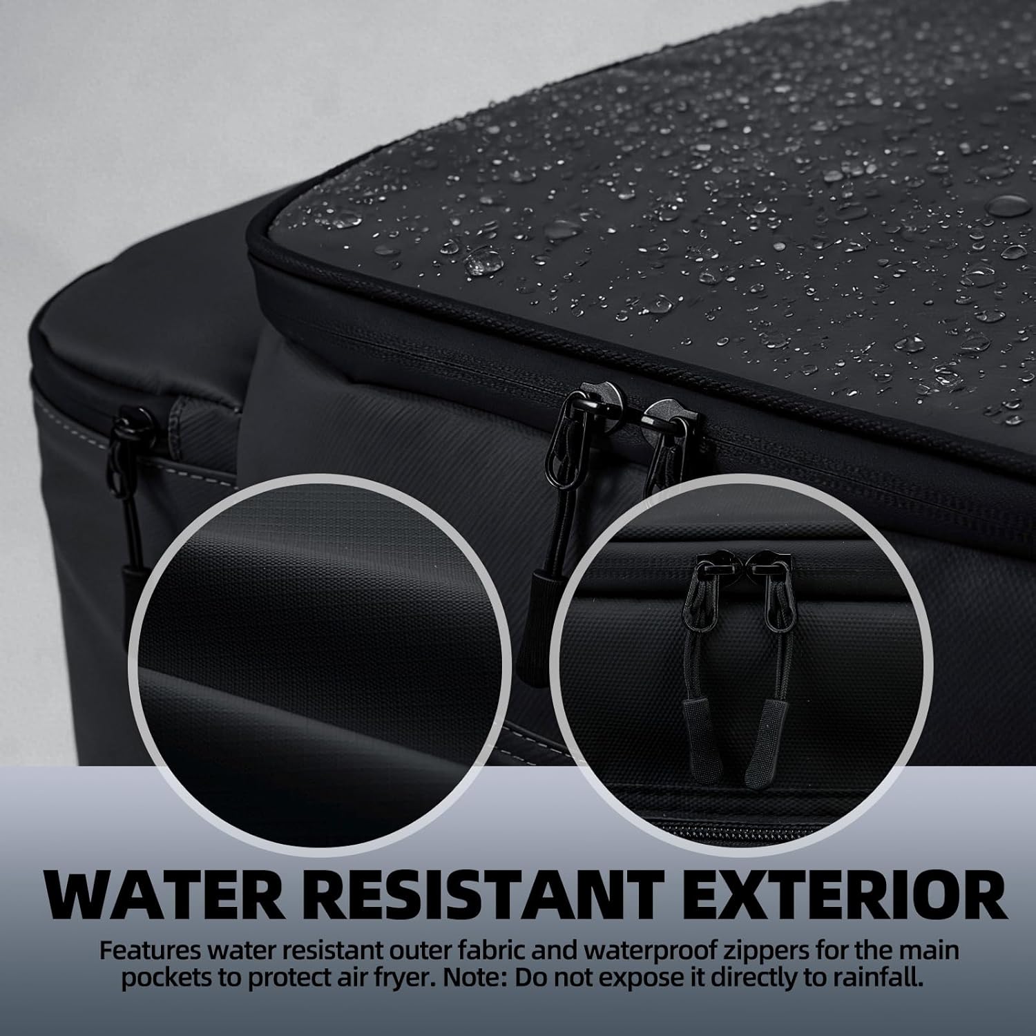Padded Carrying Case for Ninja Crispi Air Fryer 4QT & 6-Cup Glass Containers, Carry Bag with 5mm Thick Insulation, Multiple Compartments & Pockets for Accessories Storage and Travel, Black (Bag Only)