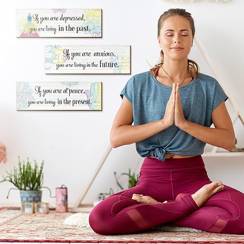 Miniatura 5 de Arte de pared de Buda – Decoración de chakras, meditación, yoga zen, arte de pared espiritual para dormitorio, hogar, oficina, spa, decoración de