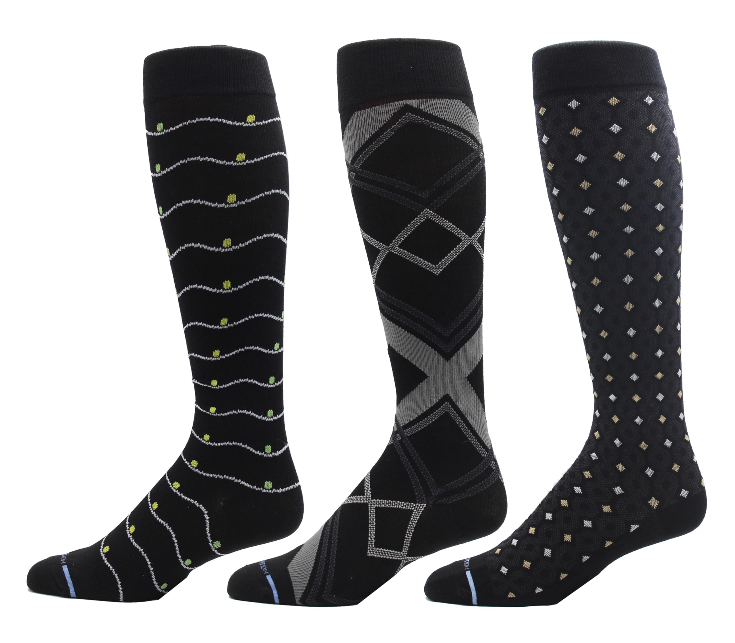 Dr. Motion Men's Graduated Support Compression Knee High Socks