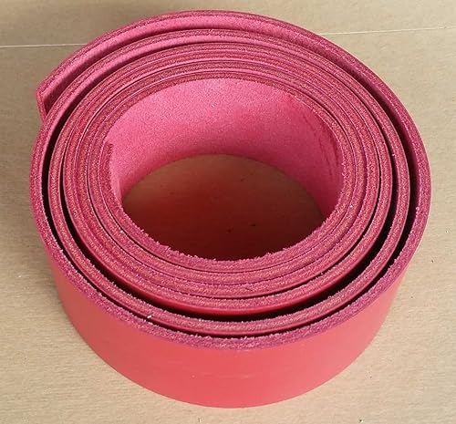 Miniatura 7 de Tira de piel roja de 2 pulgadas de 8 a 9 onzas. (0.126-0.142in)  Tiras de cuero Latigo de hasta 96 pulgadas de largo, fabricado en Estados Unidos