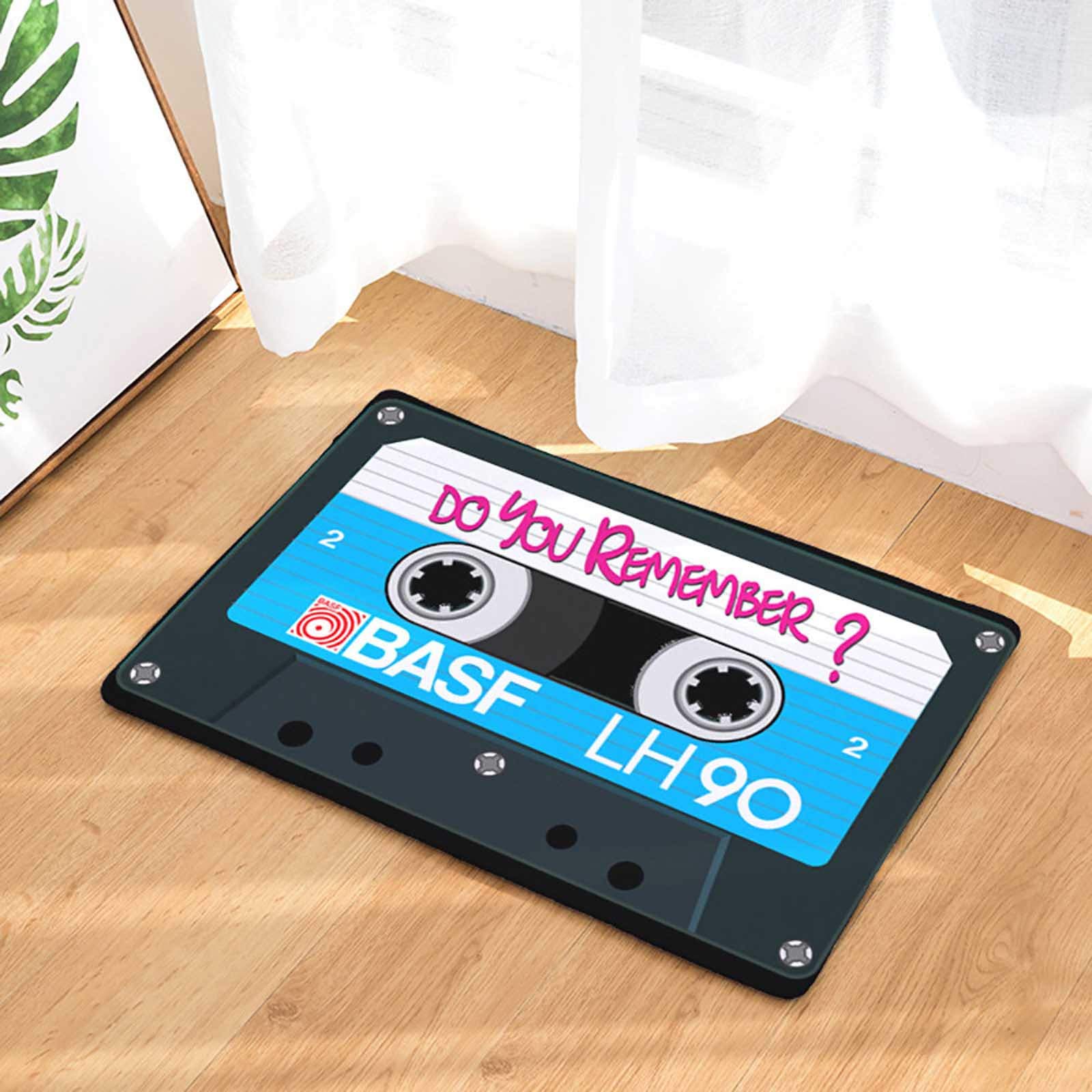 Vintage Cassette Tape Door Floor Mats,Non Slip Indoor Doormat,Carpet Rugs for Living Room,Absorbent Entrance Mat,Non Slip Door Floor Mats Carpet Rugs-50 x 80 cm (H/50x80cm)