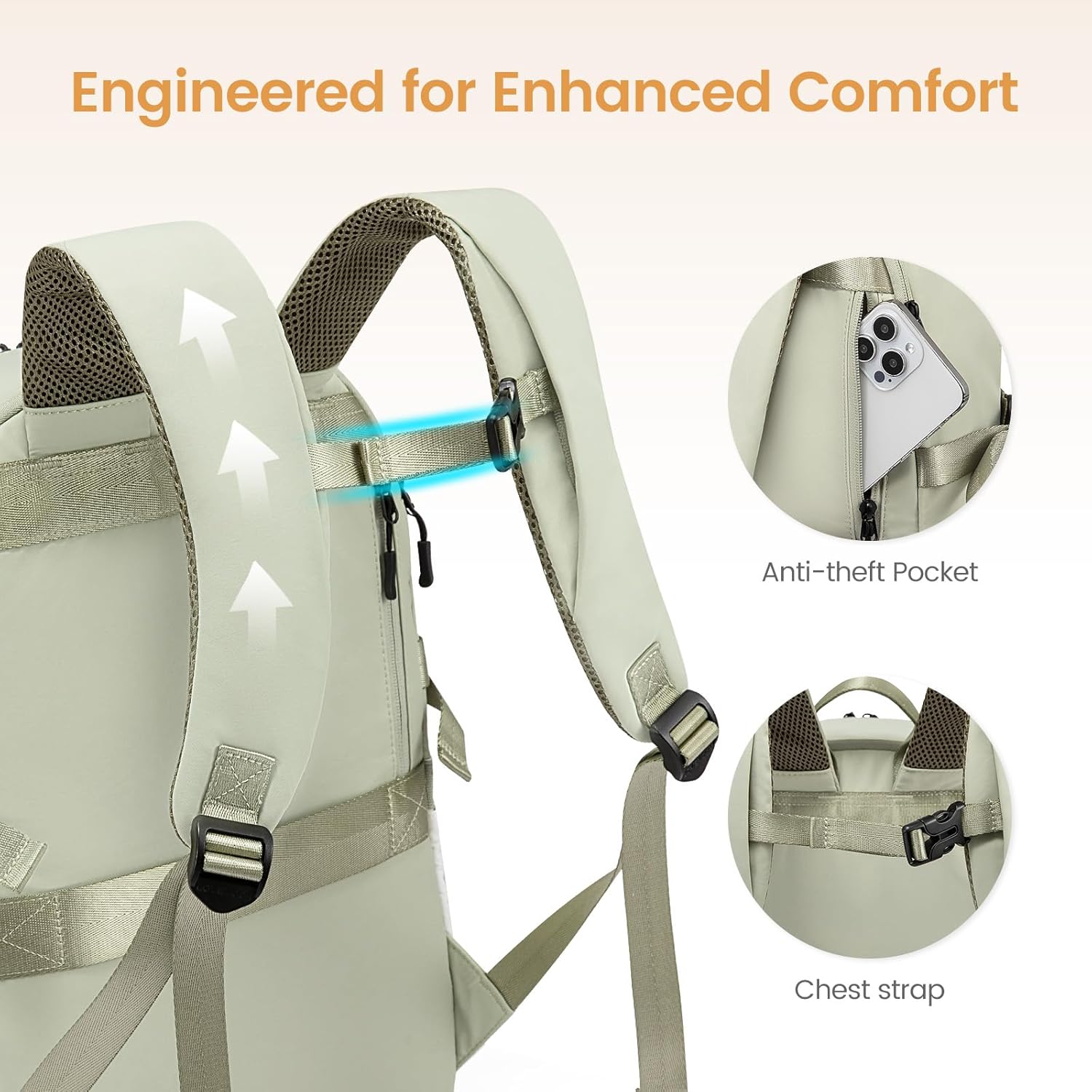 LOVEVOOK Mens Backpack with Giant Tumbler Holder Pocket,15.6 Inch Everyday Laptop Backpack Commuter Travel Work Computer Bag for Women,Casual Hiking College Teacher Back Pack Daypack,White-Black - Image 5