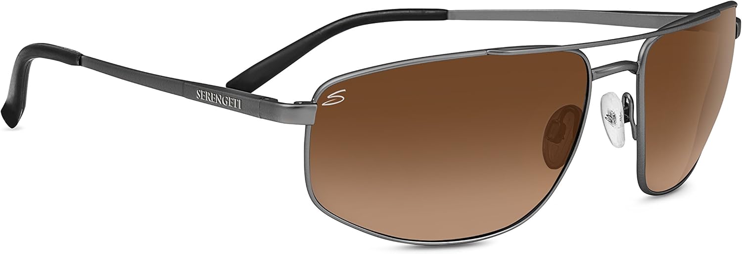 Bolle Serengeti Modugno Driver Gradient Sunglasses, Shiny Dark Gunmetal, 64mm