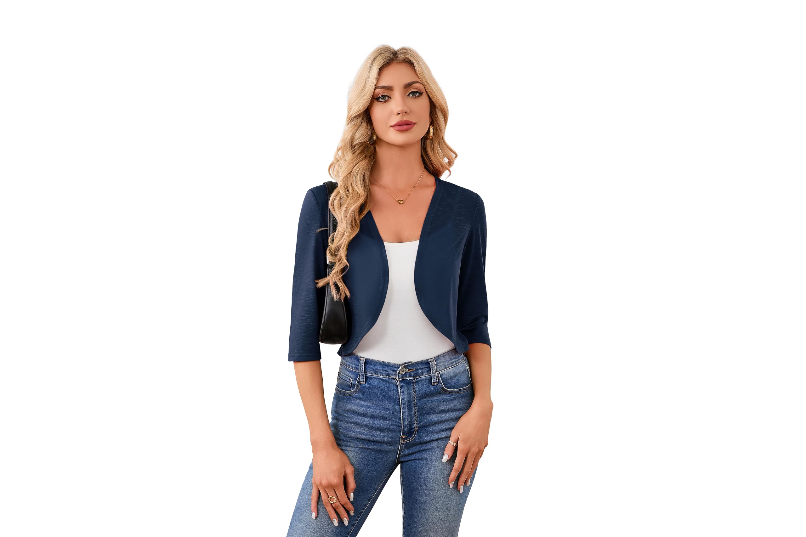 Coprispalle estivo da donna, cardigan corto a maniche corte, cardigan corto, leggero, casual, aperto sul davanti, giacca bolero trasparente per abiti, S-XXL