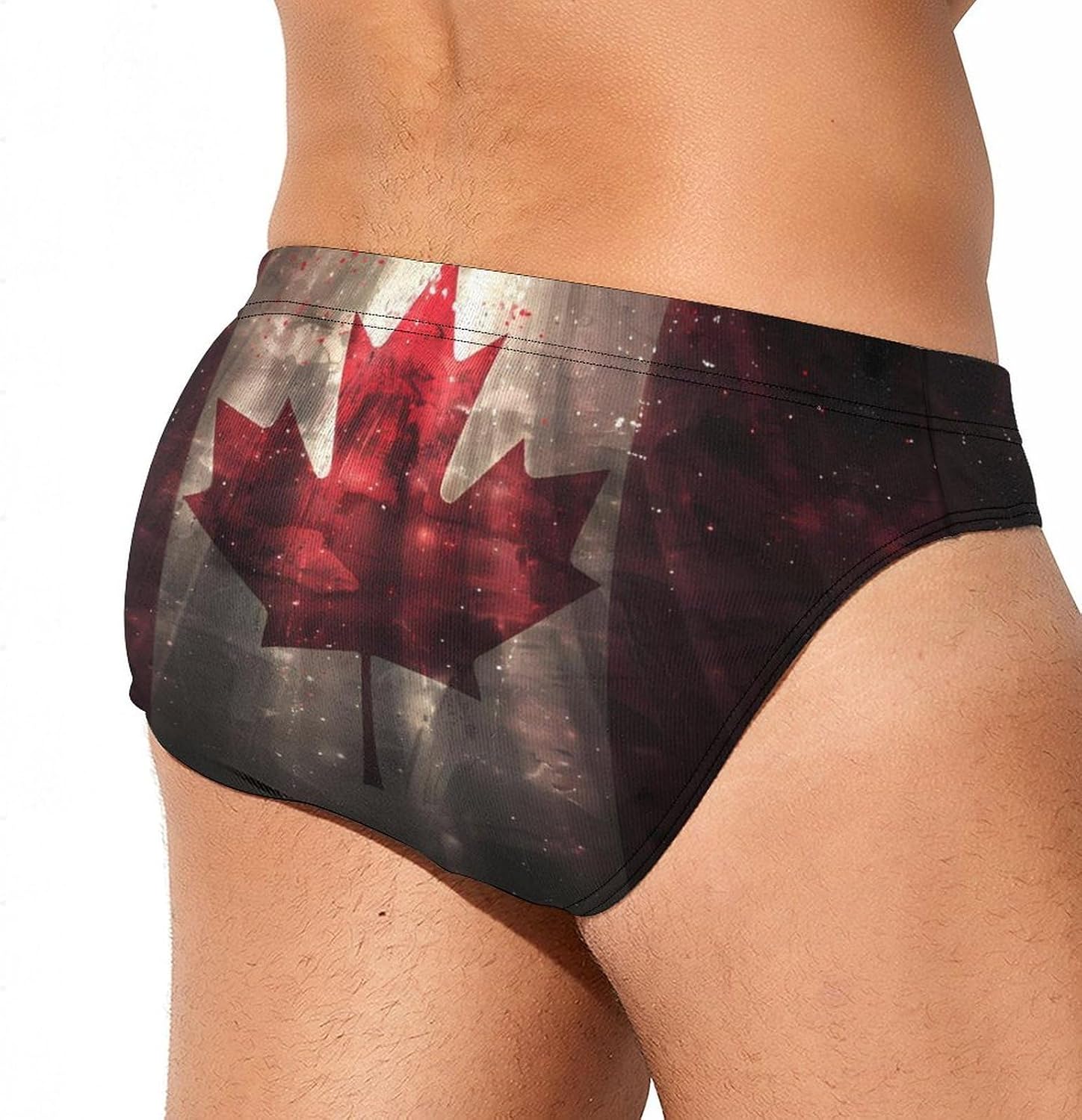 Canada Flag Light Rays Novelty Men's Brief Swimwear Pants Swimming Trunks Beach Shorts Underwear