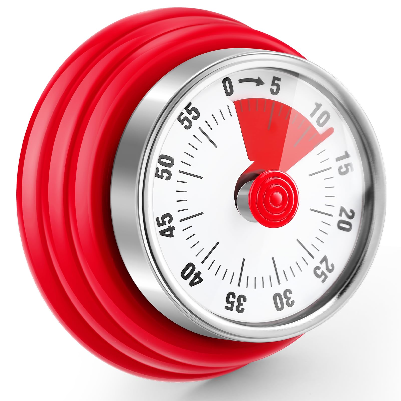 60 Minute Visual Timer, gliship Visual Countdown Timer for Kids Mechanical Time Timer with Magnetic Base Red Durable Kitchen Timer for Child Adults