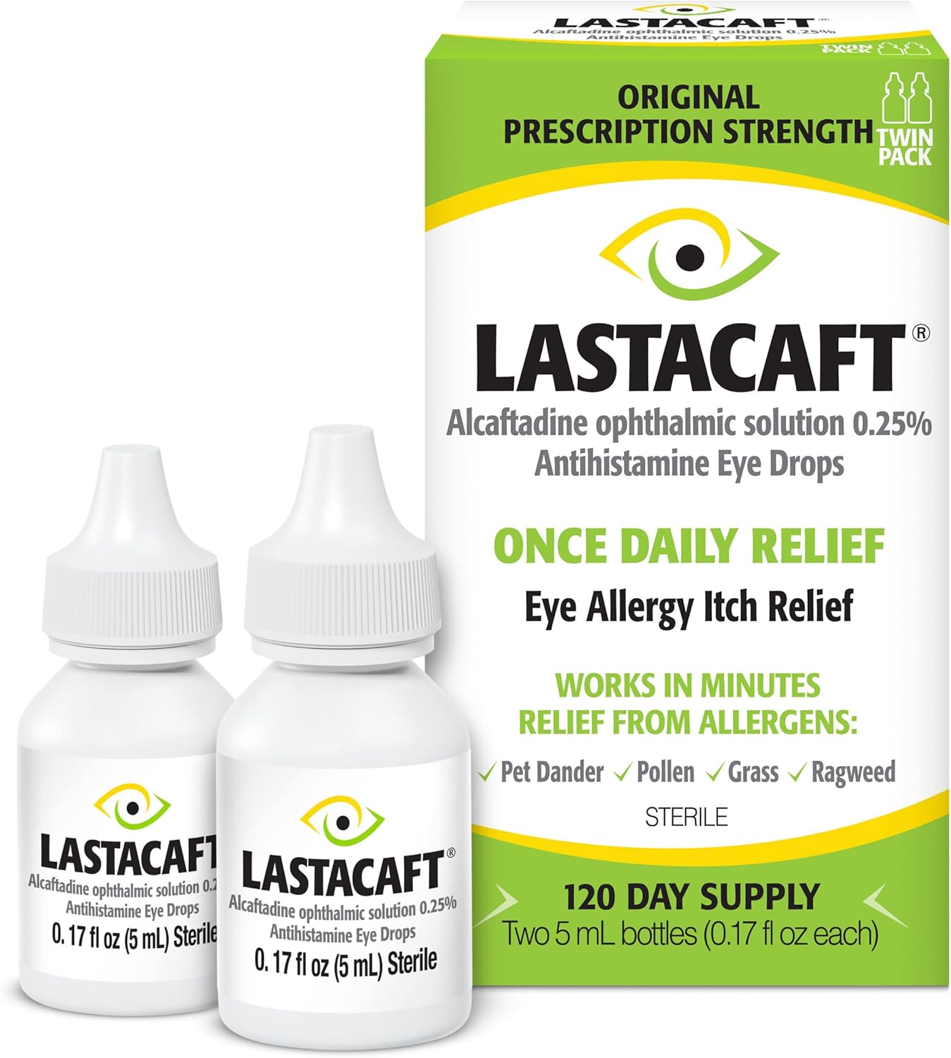 Lastacaft Eye Drops, (2 count) Exp 2025/01