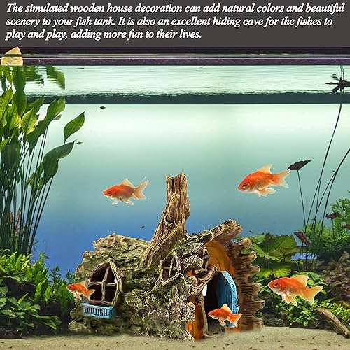 Miniatura 23 de fazhongfa Decoración de pecera de castillo de acuario para decoración de pecera Betta Fish adorno de peces pequeños y medianos, accesorios