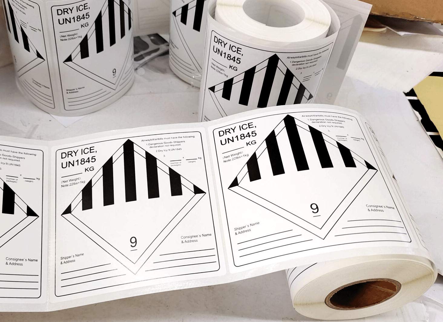 wootile Dry Ice Shipping Stickers Hazard Class 9 Labels 4 x 4 250