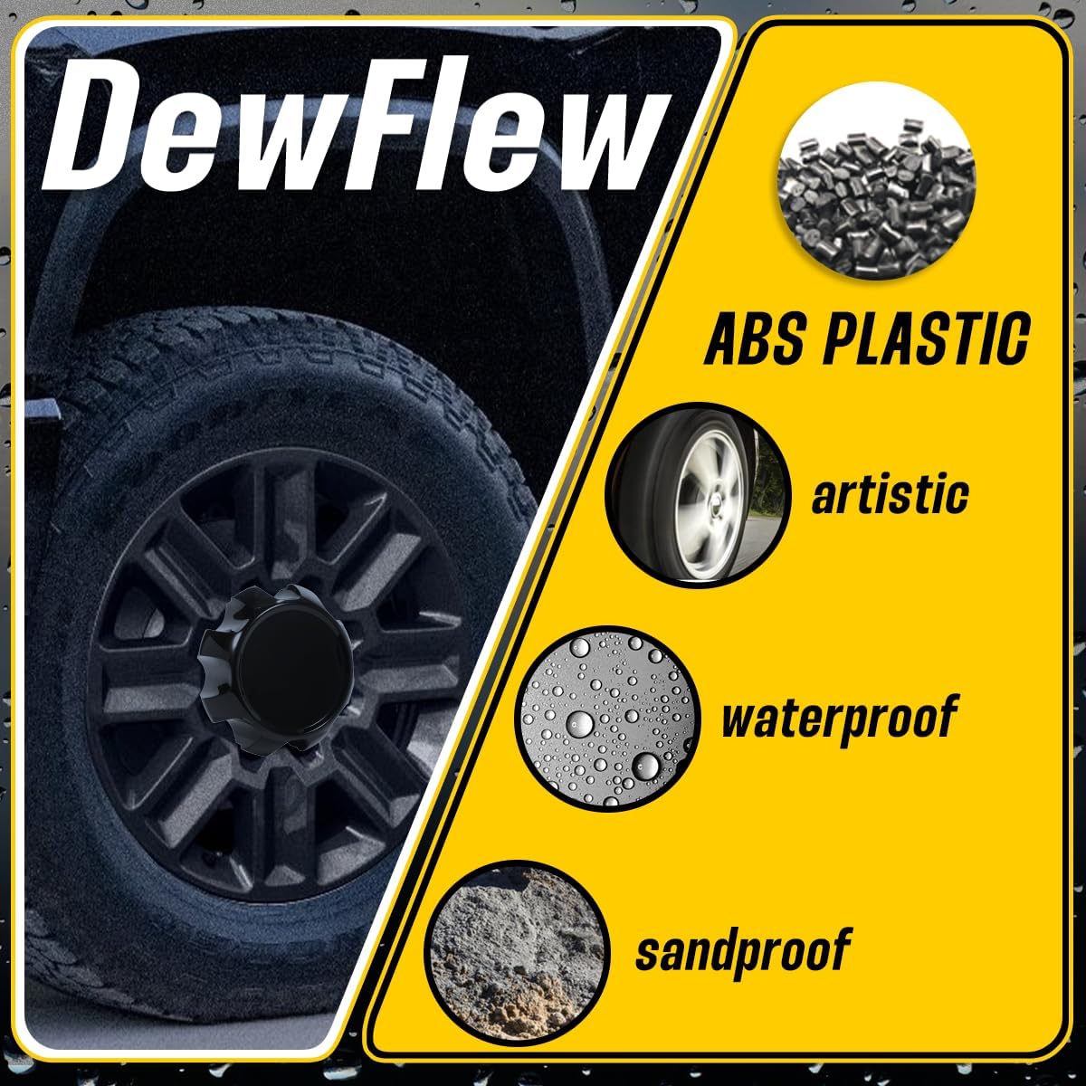 2Pcs Wheel Center Caps for 2021-2025 Silverado 2500 HD 3500 HD Wheel Rim 177.8mm(7in) Glossy Black Hub Cap, Replacement 84894347 84307949 84627944 Wheel Cover