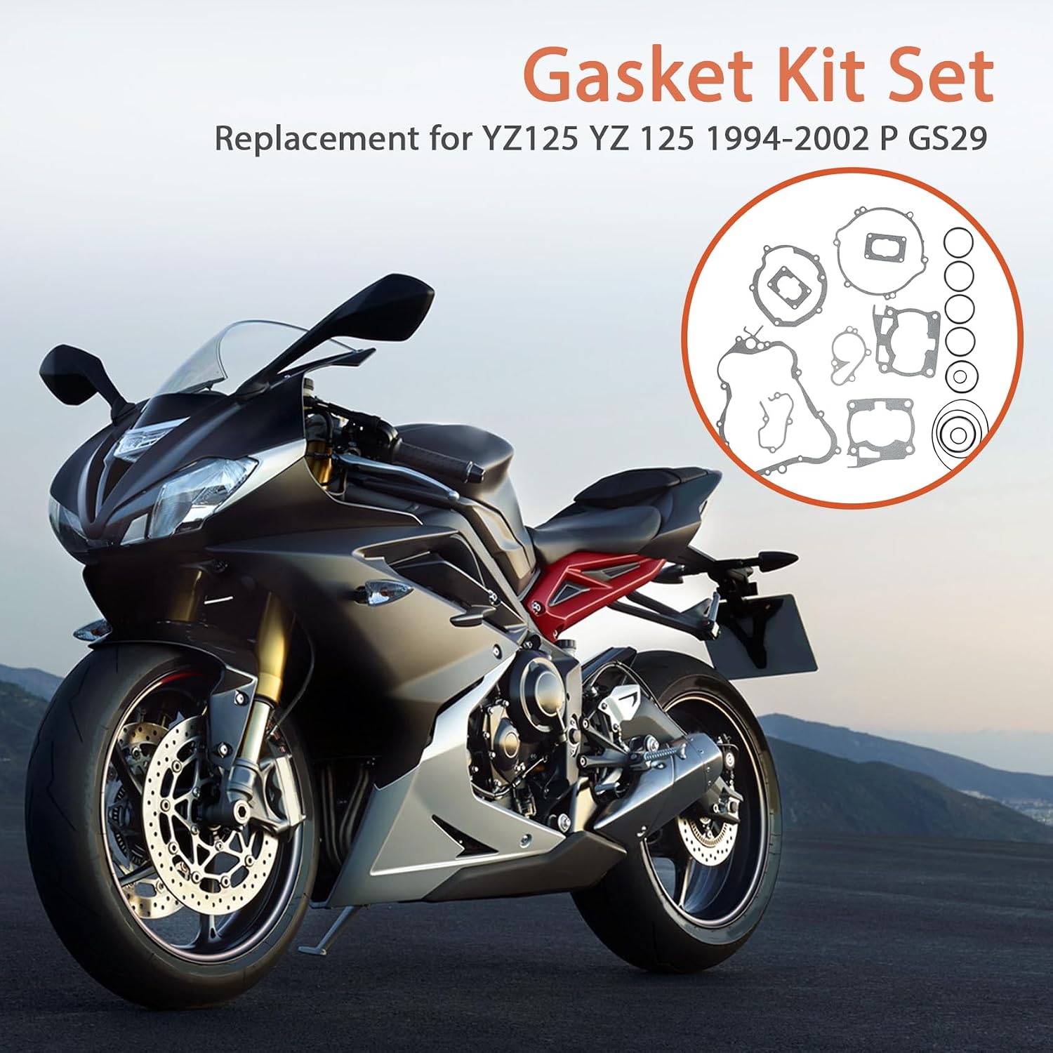 labwork Full Engine Gasket Kit Set Replacement for YZ125 YZ 125 1994-2002 P GS29