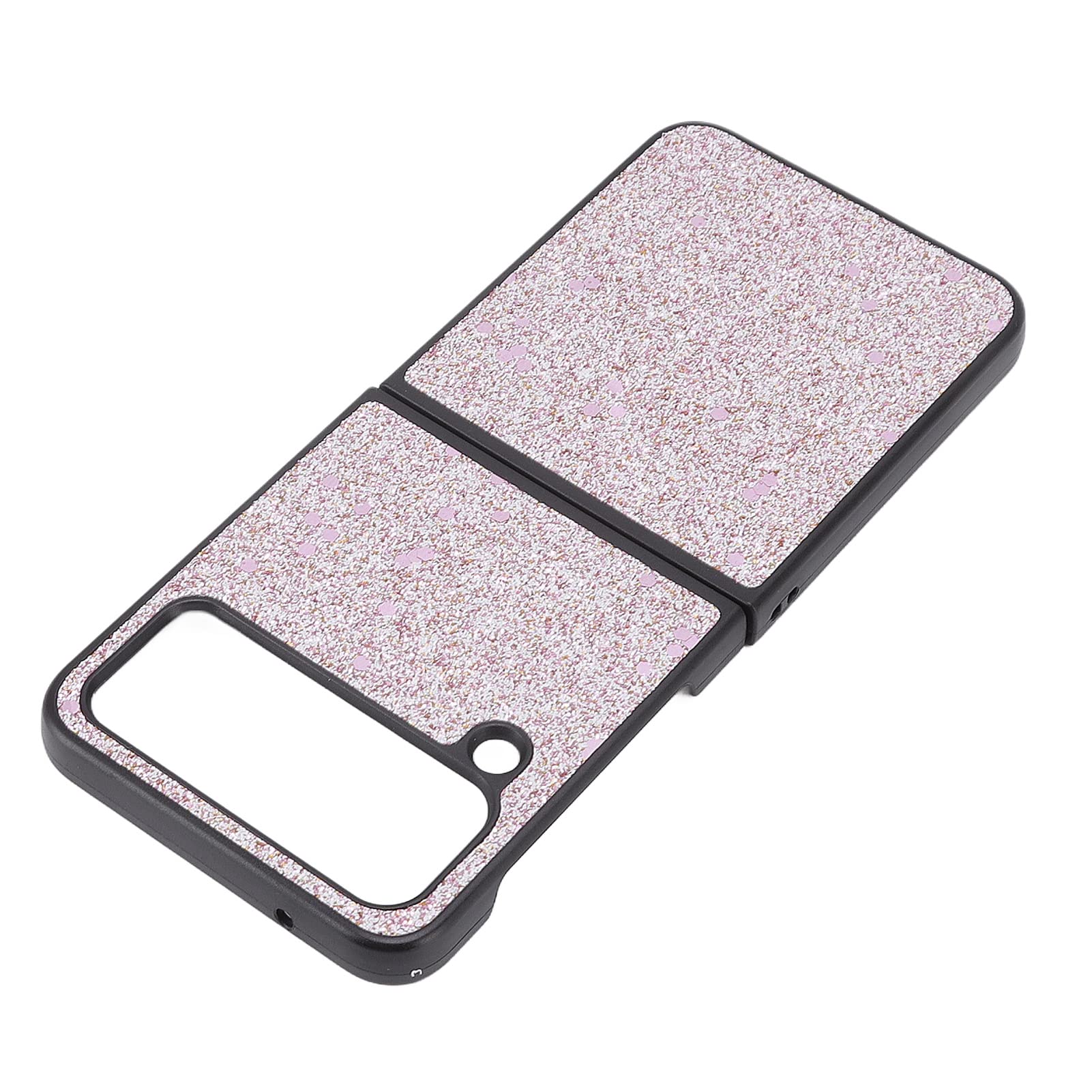 SIXRUN Glitter ABS Custodia per Telefono Samsung Z Flip 4 (Glitter rosa)
