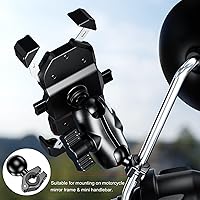 Vista 6 de BRCOVAN Mini base de montaje de aleación de aluminio con bola de TPU de 1 pulgada para rieles redondos de diámetro 0.39 pulgadas, 0.47 pulgadas