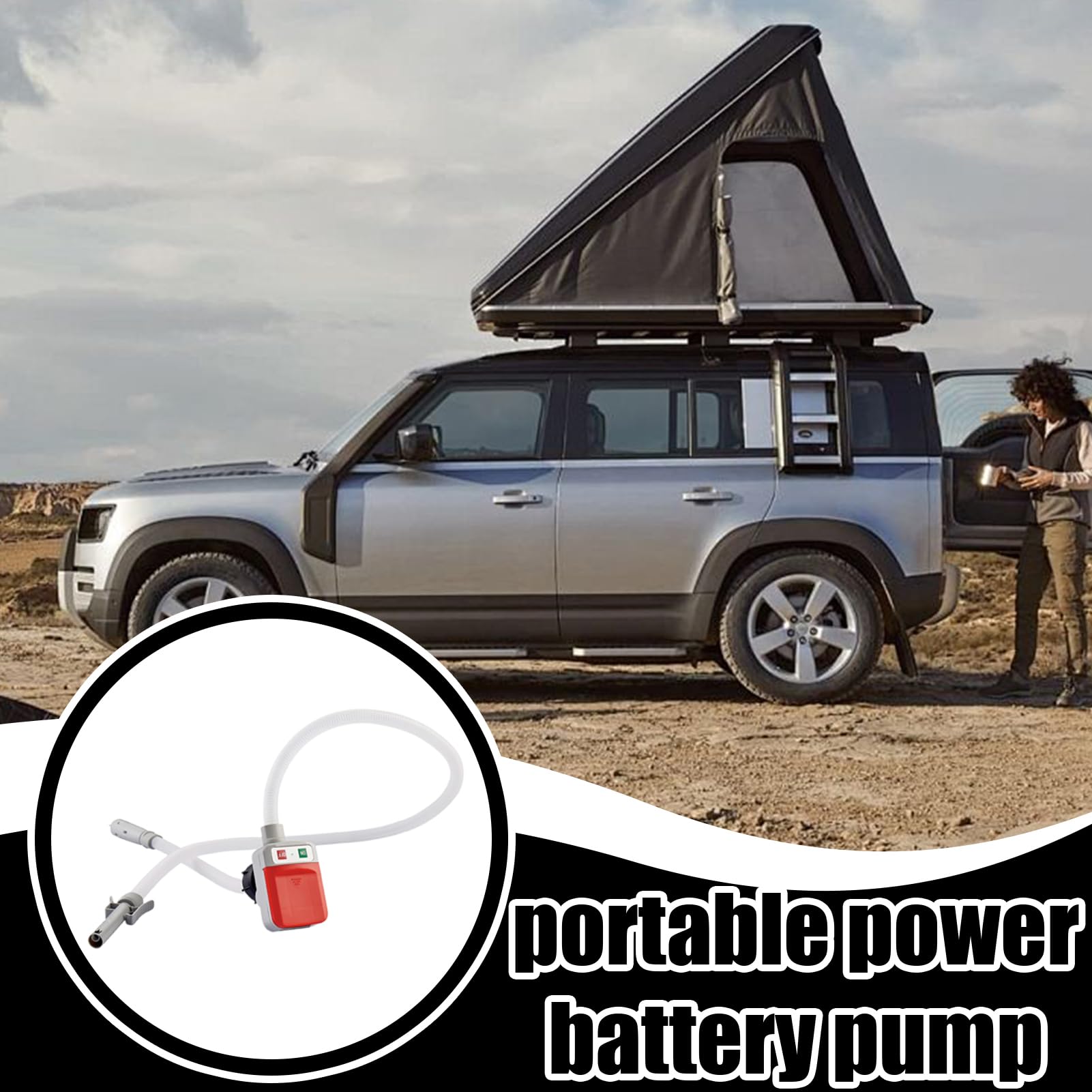 Bomba de fluido: dispositivo de líquido para coche alimentado por batería | Sensor de apagado automático con manguera extra larga para vehículo, , camión, motor, gas, , agua,