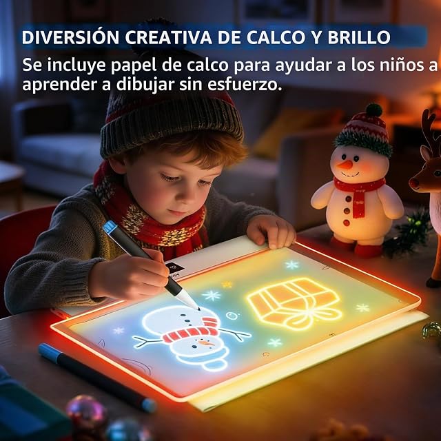 Foto 6 de 7 de Tablero de dibujo LED recargable, tablero luminoso de 16.6 pulgadas, 8 colores y 3 modos