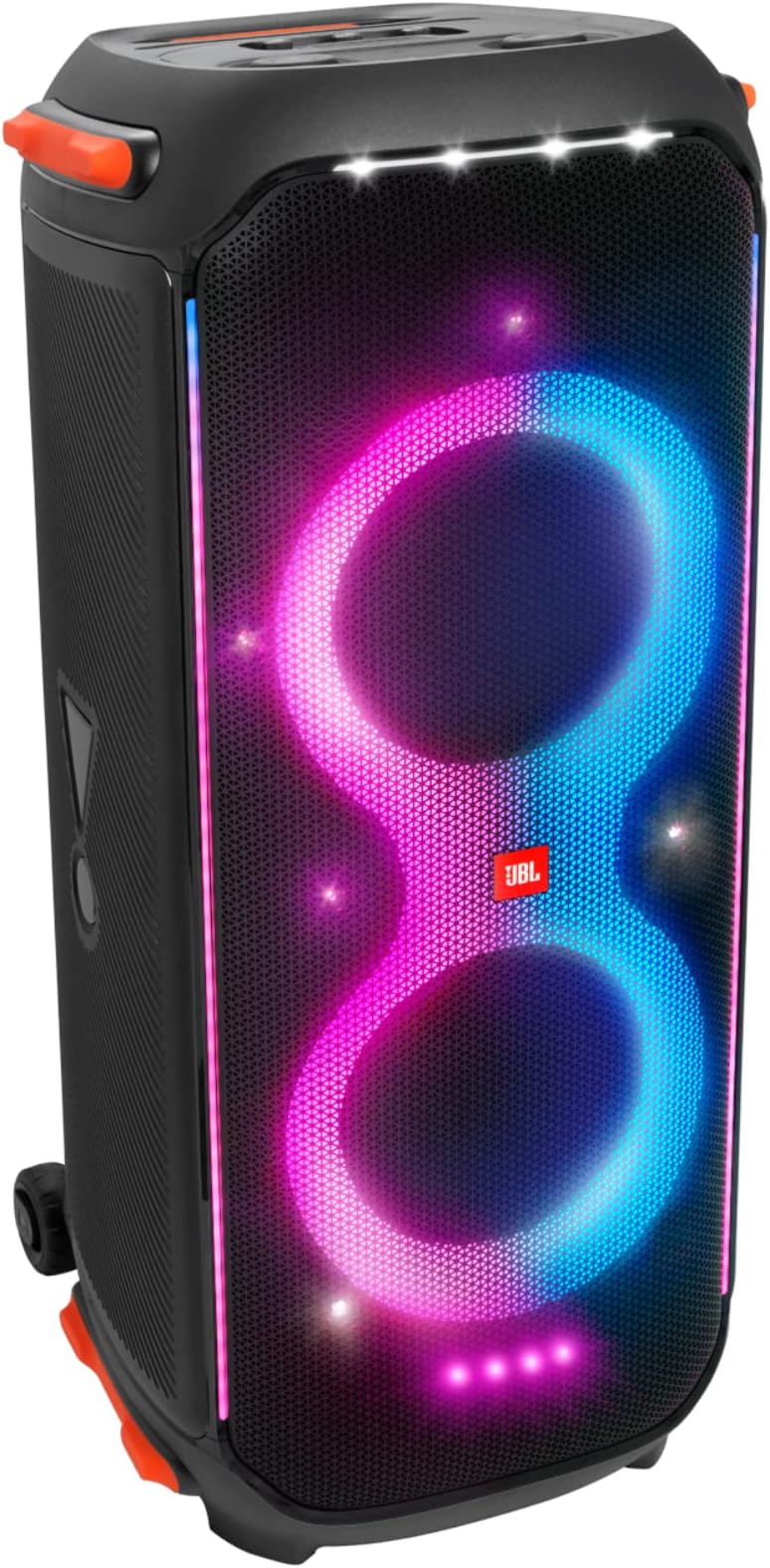PartyBox 710 Bluetooth Party Speaker with Dynamic Music Synced Flashing Club Pattern Lightshow, Pro Sound, Splashproof, PartyBox App Personalisation,Guitar and Mic Input(800 Watt RMS, Black)